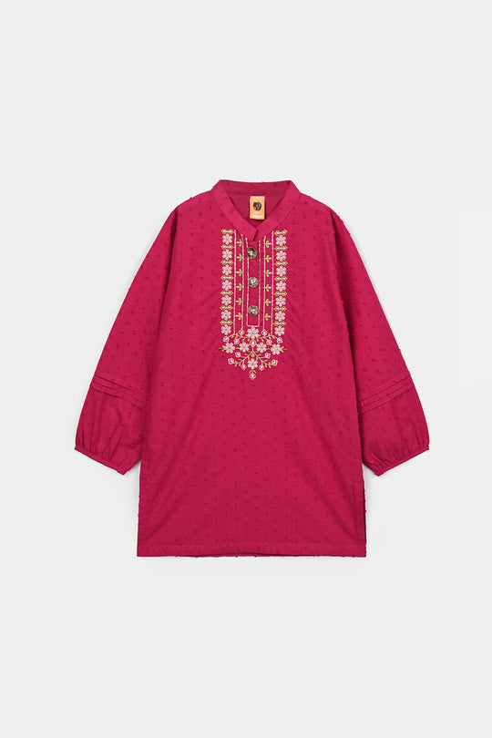 Girls Cotton Brochia 2 Pcs Elegant - Bright Pink