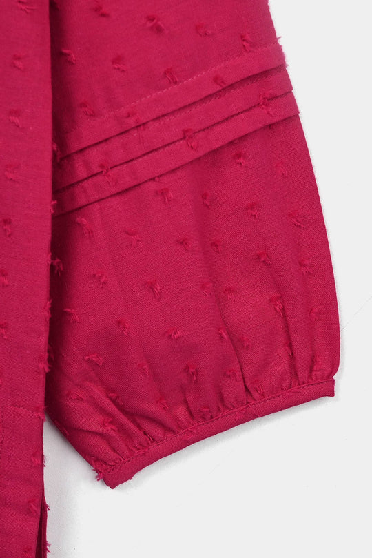 Girls Cotton Brochia 2 Pcs Elegant - Bright Pink