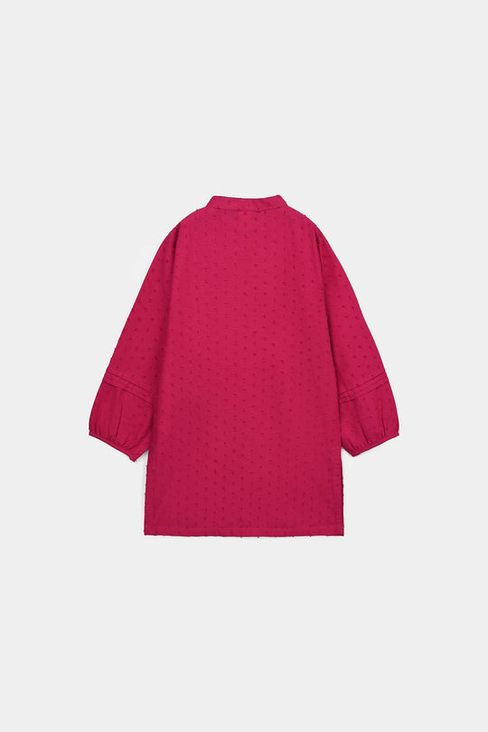 Girls Cotton Brochia 2 Pcs Elegant - Bright Pink