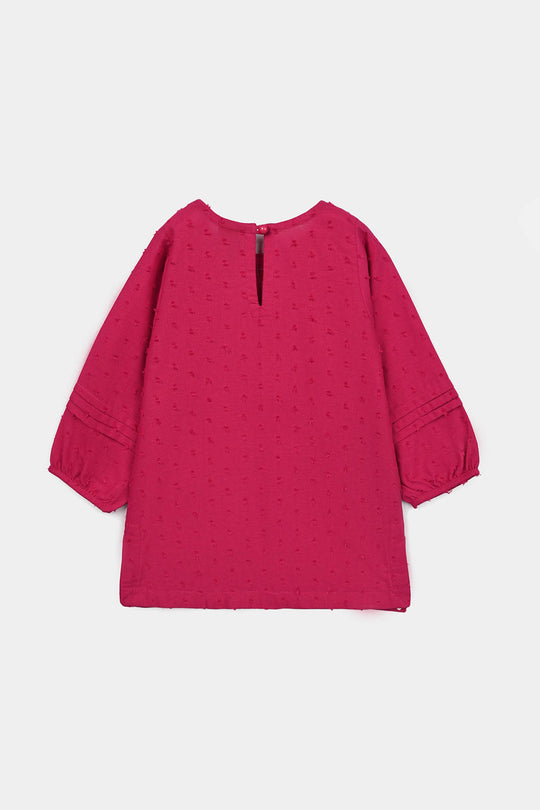 Infant Girls Cotton Brochia 2 Pcs Elegant - Bright Pink