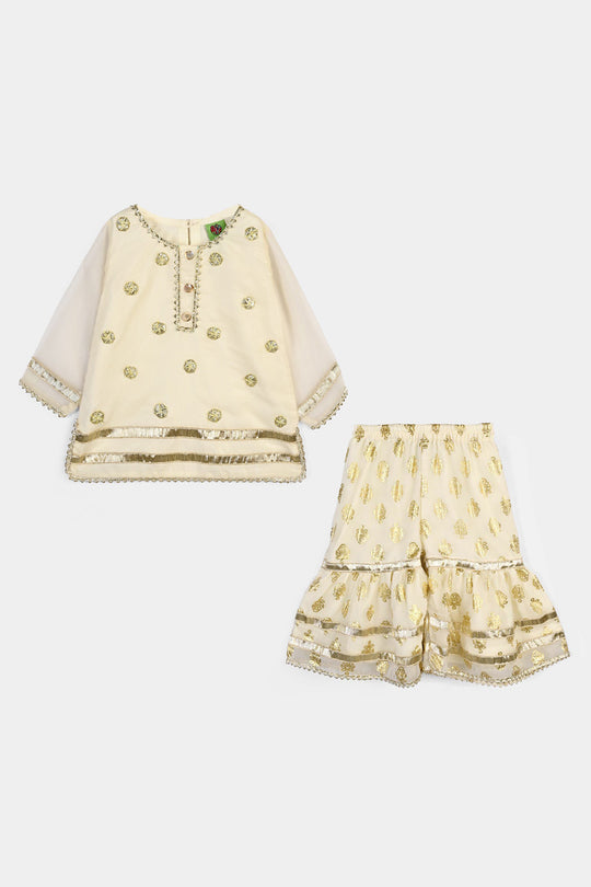 Infant Girls Chiffon 2Pcs Sona-Cream