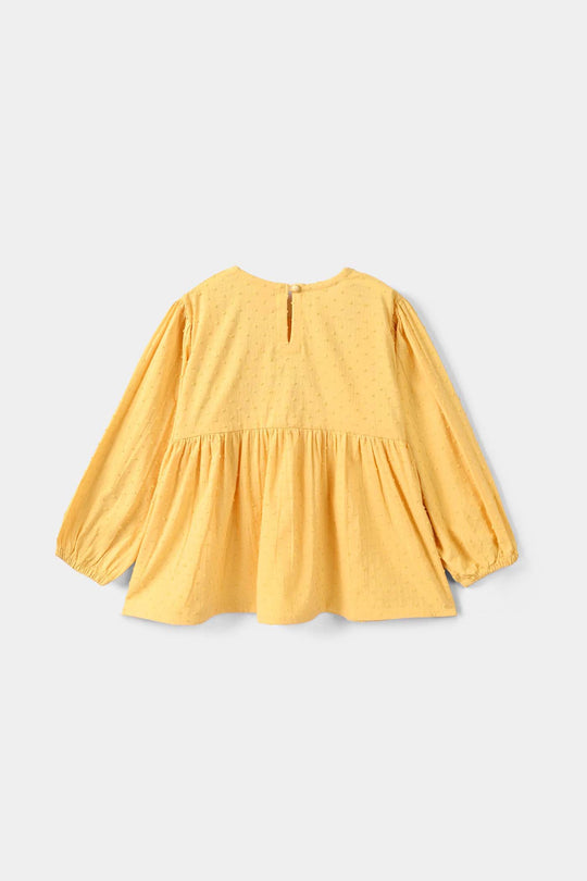 Girls Cotton Brochia Embroidered Top Sunny - Yellow