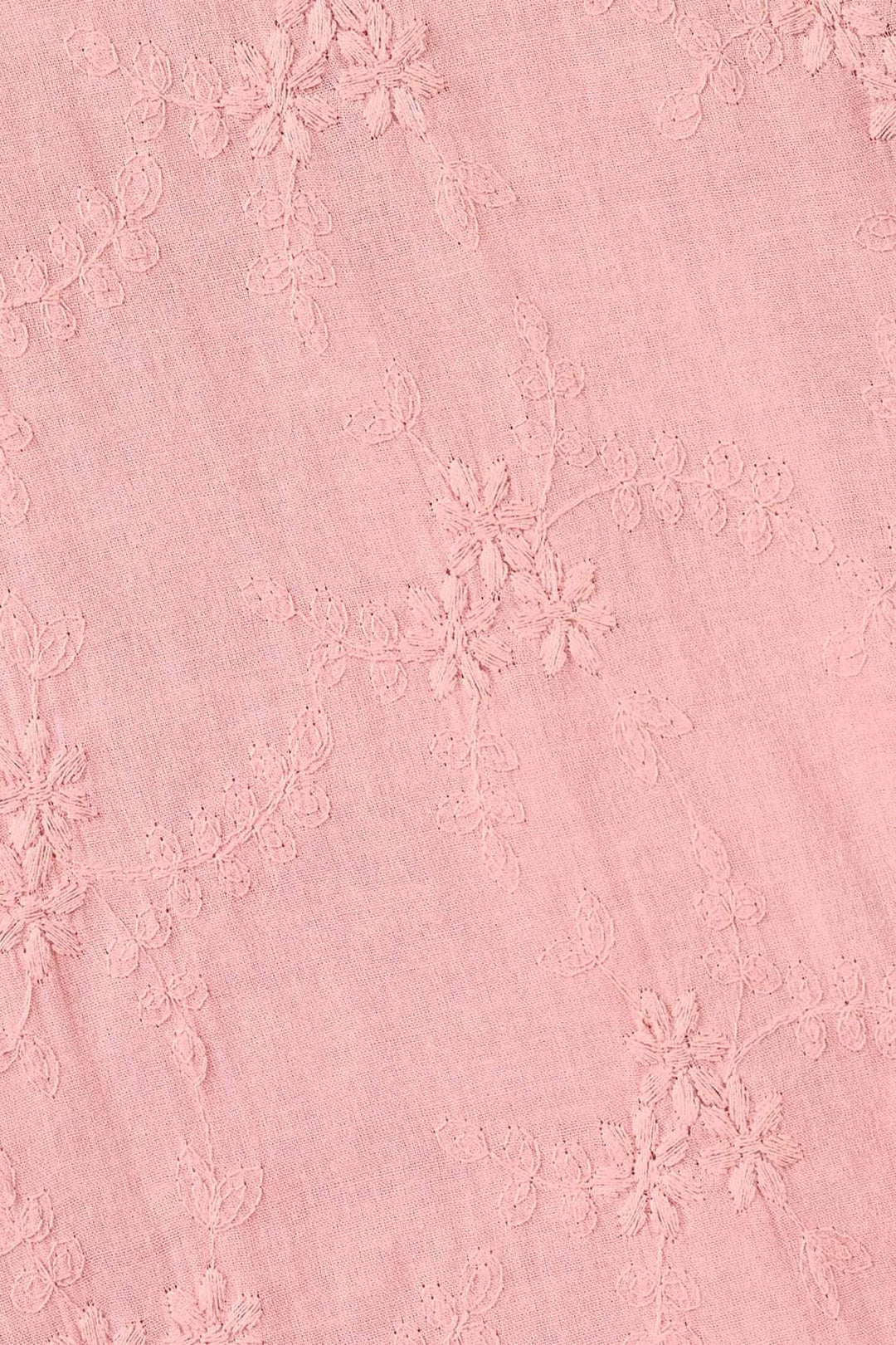 Girls Cotton Embroidered Top Enchanted Flowers - Pink