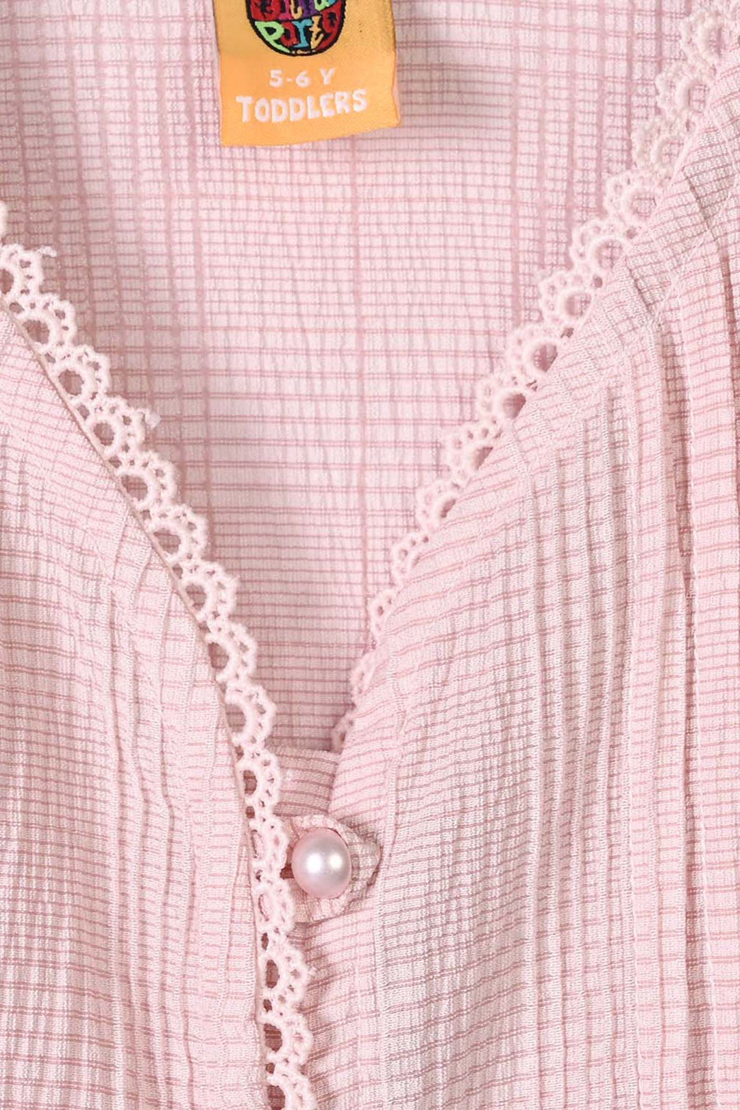 Girls Poly Crinkle Casual Top Candy-Baby Pink