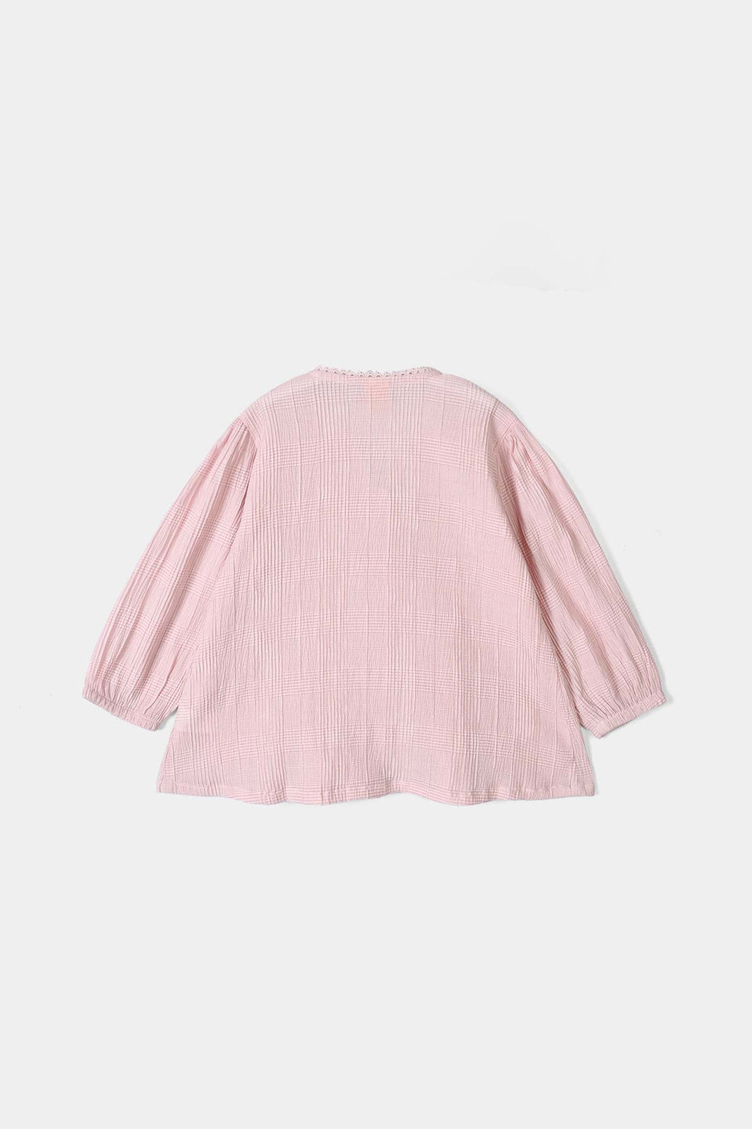 Girls Poly Crinkle Casual Top Candy-Baby Pink