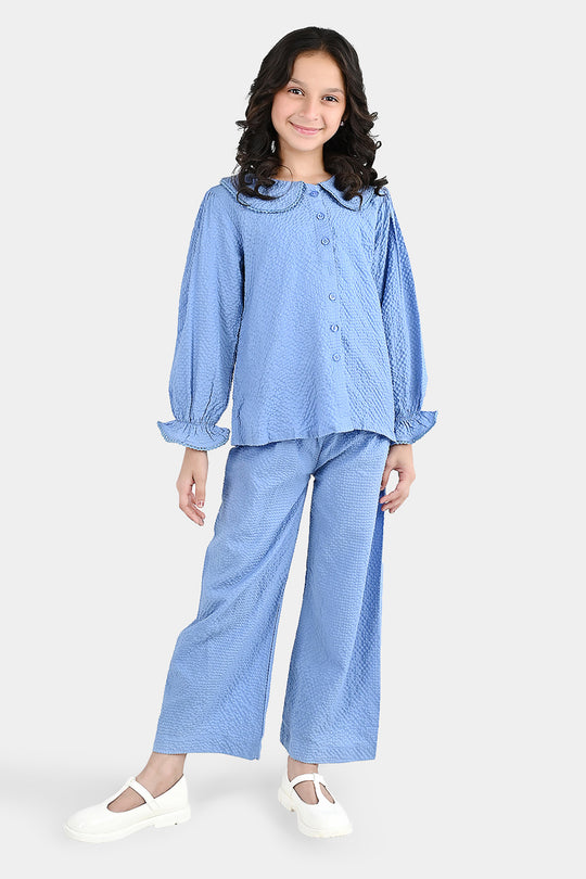 Girls Polyester Co-Ord Set Breeze - Steel Blue
