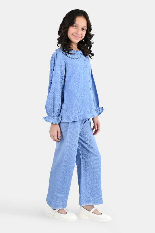 Girls Polyester Co-Ord Set Breeze - Steel Blue