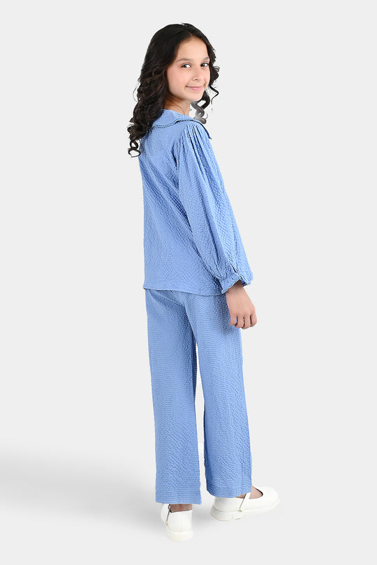 Girls Polyester Co-Ord Set Breeze - Steel Blue