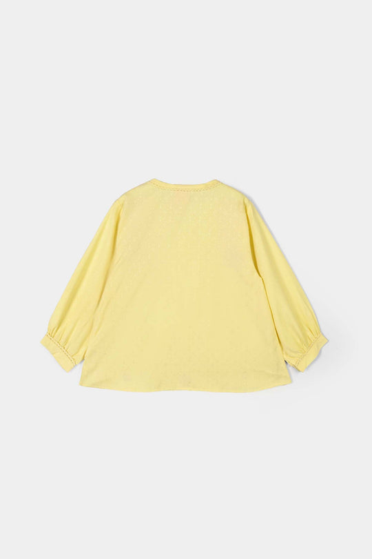 Girls Jacquard Emb Top Meadow-Yellow