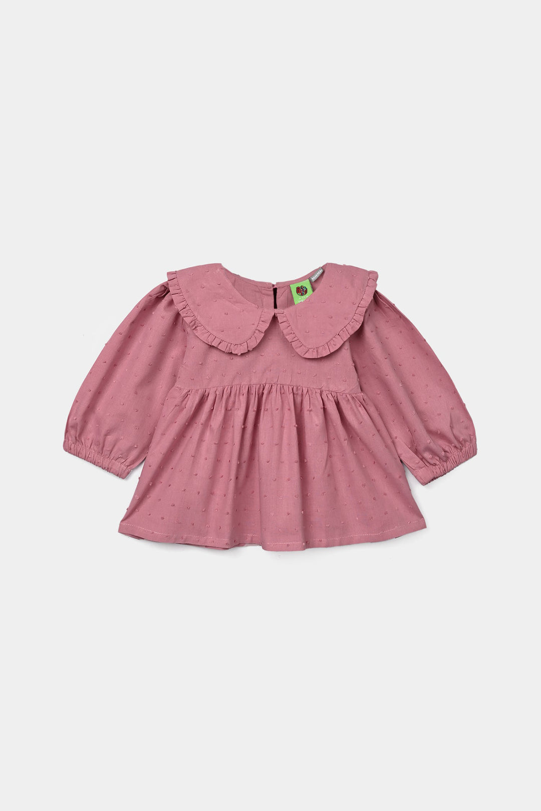 Infant Girls Cotton Brochia Casual Top Peter Pan - Pink