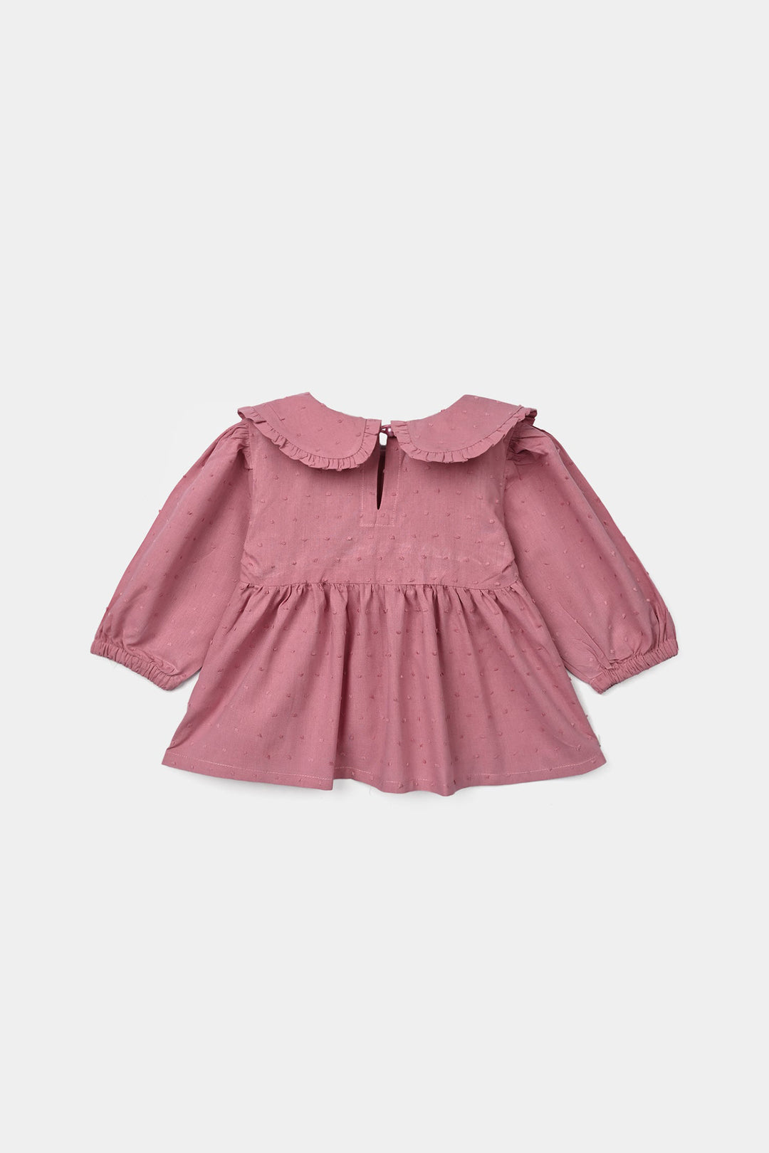 Infant Girls Cotton Brochia Casual Top Peter Pan - Pink