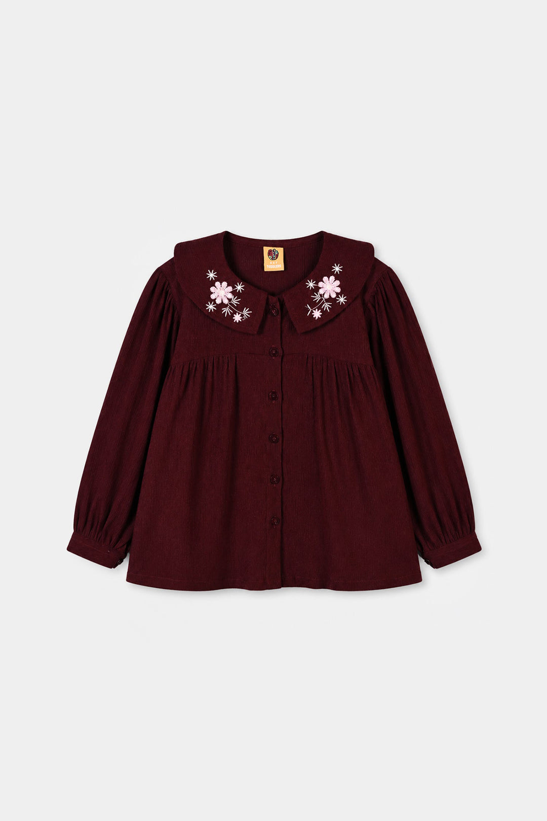 Girls Poly Crinkle Emb Co-Ord Set Rose
