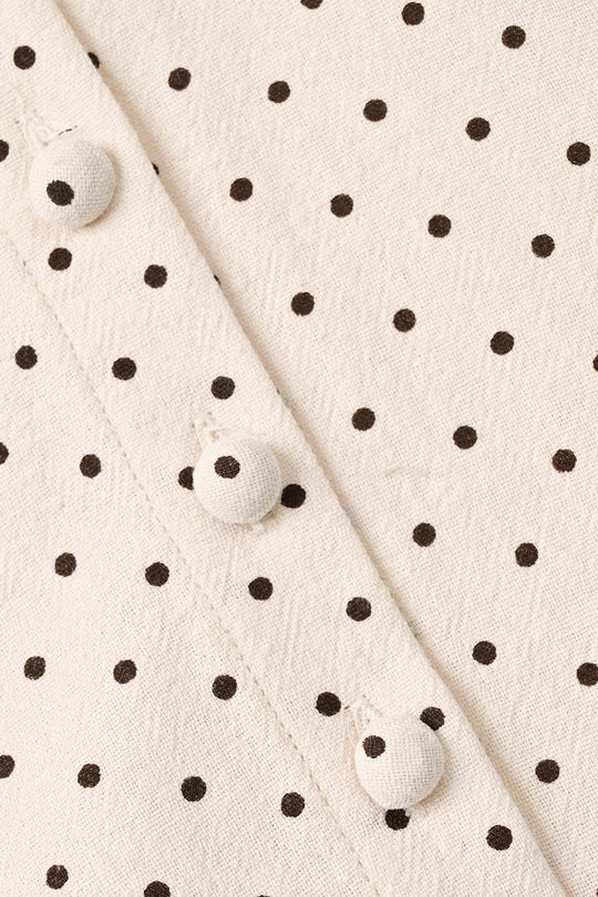 Infant Girls Polyester Embroidered Top Polka Dot - Off White