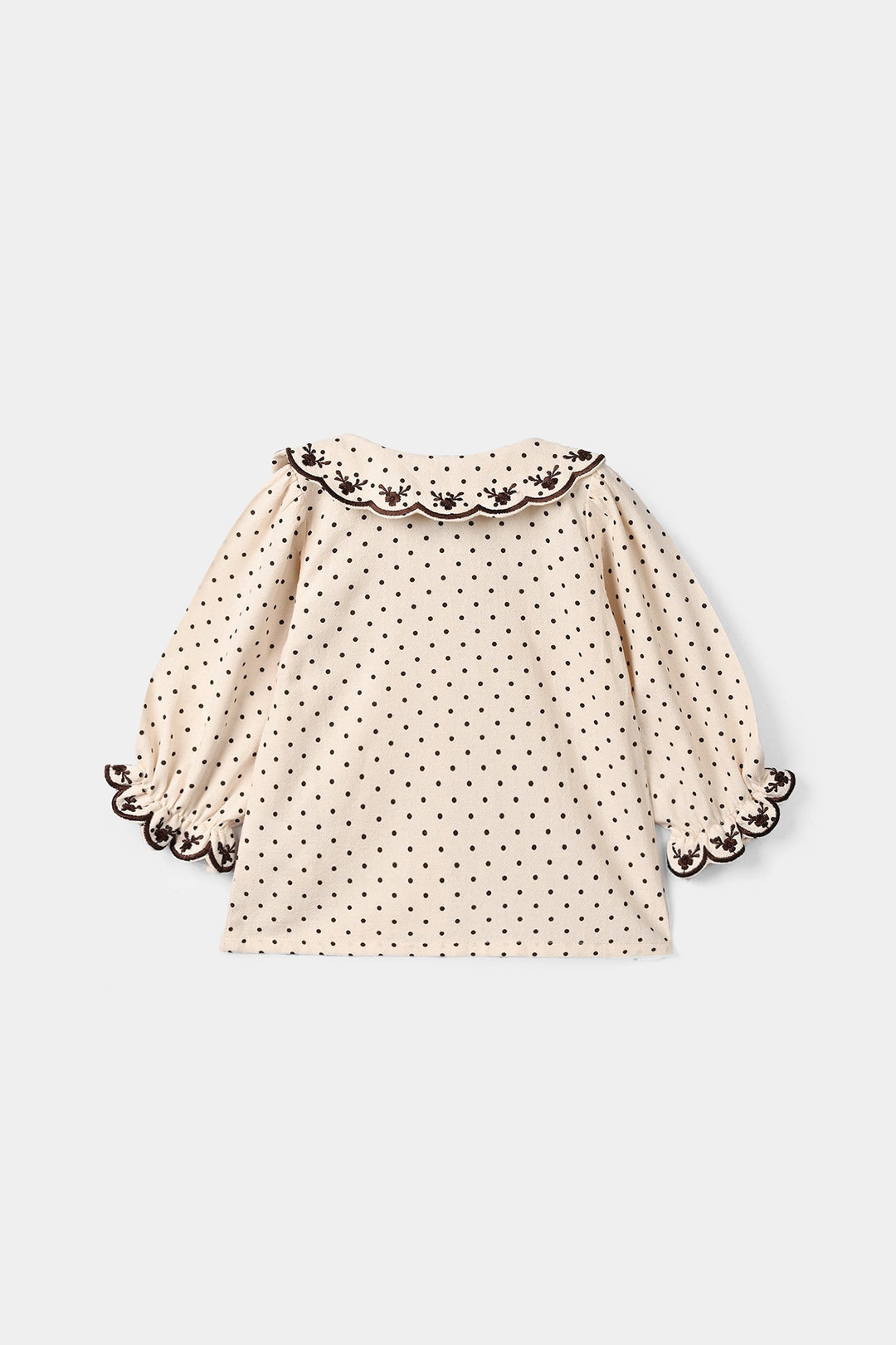 Infant Girls Polyester Embroidered Top Polka Dot - Off White
