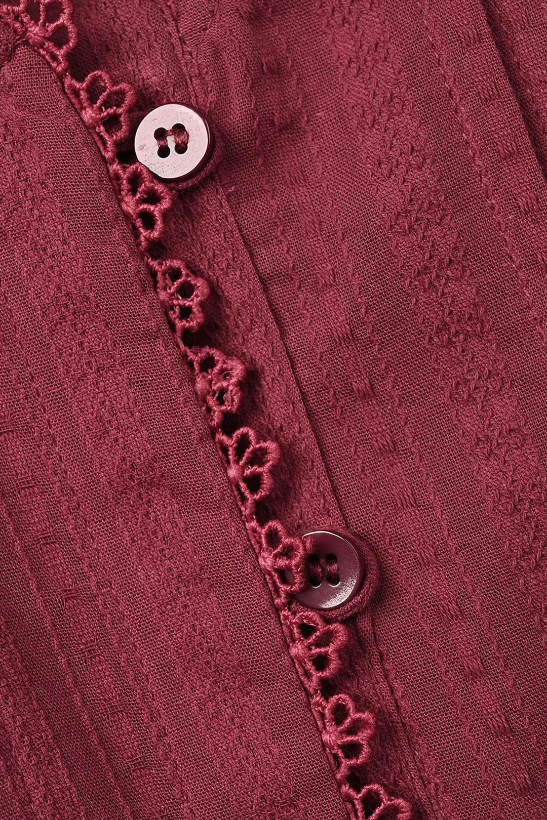Girls Jacquard Casual Top Dove - Maroon