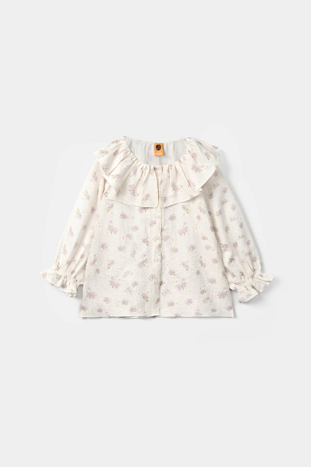 Girls Polyester Co-Ord Set Jasmine-White