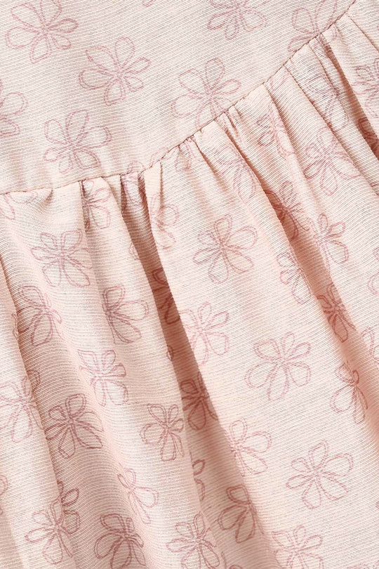 Girls Polyester Co-ord Set Cheese Cake - Dull Pink