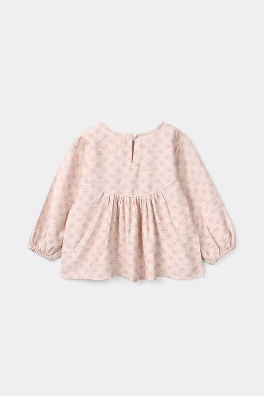 Girls Polyester Co-ord Set Cheese Cake - Dull Pink