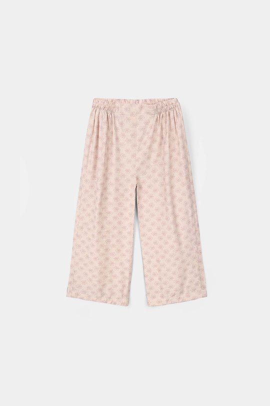 Girls Polyester Co-ord Set Cheese Cake - Dull Pink
