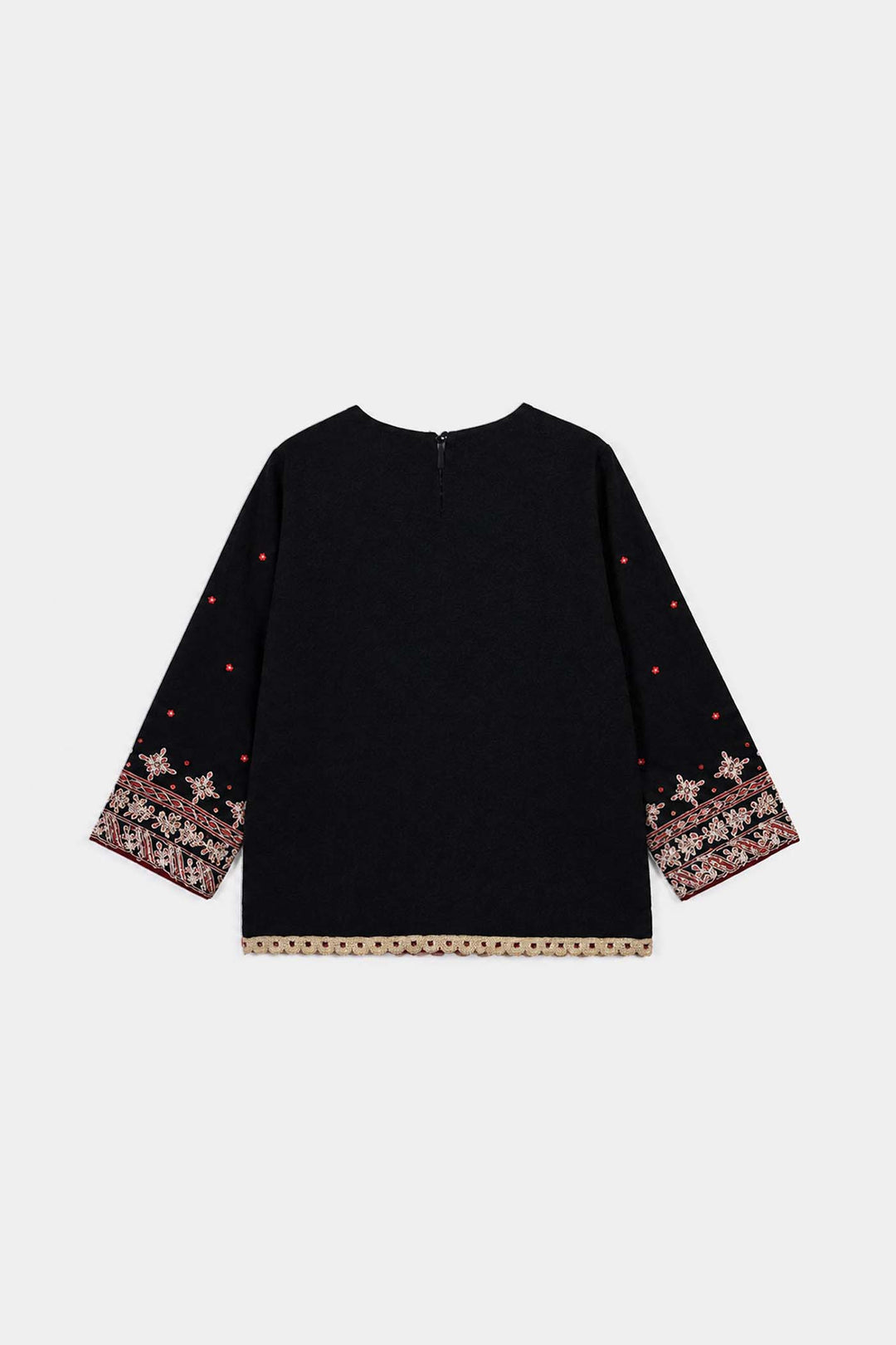 Girls Velvet 3Pcs Libaas-Navy Blue