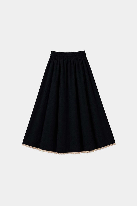 Girls Velvet 3Pcs Libaas-Navy Blue