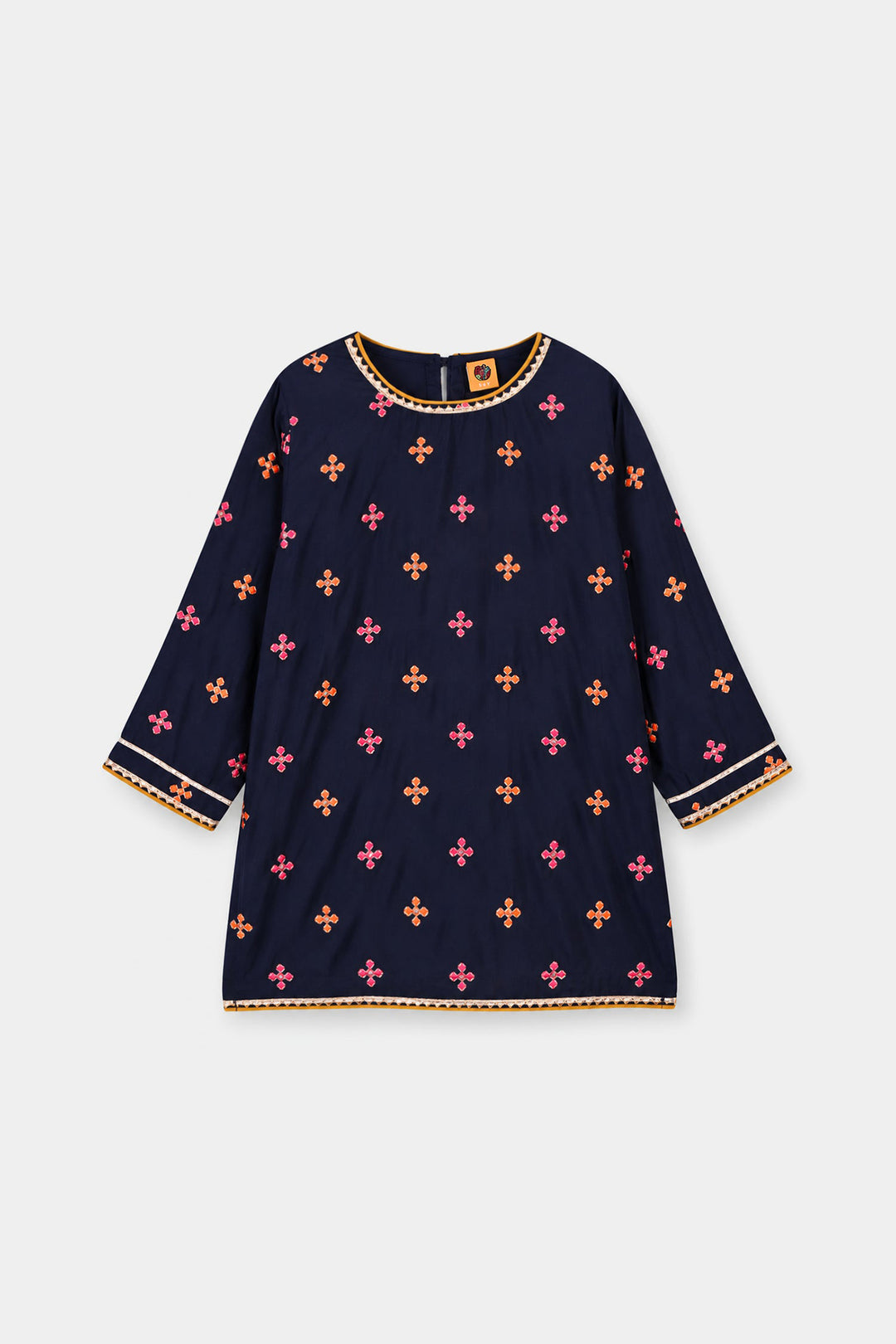 Girls Raw Silk 3Pcs Shah Noor-Navy Blue