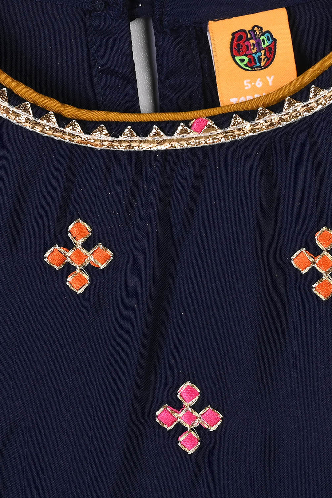 Girls Raw Silk 3Pcs Shah Noor-Navy Blue