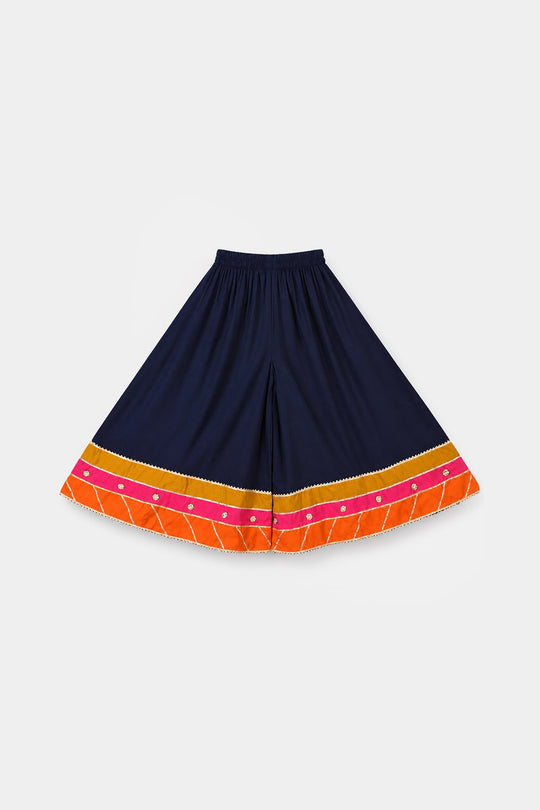 Girls Raw Silk 3Pcs Shah Noor-Navy Blue
