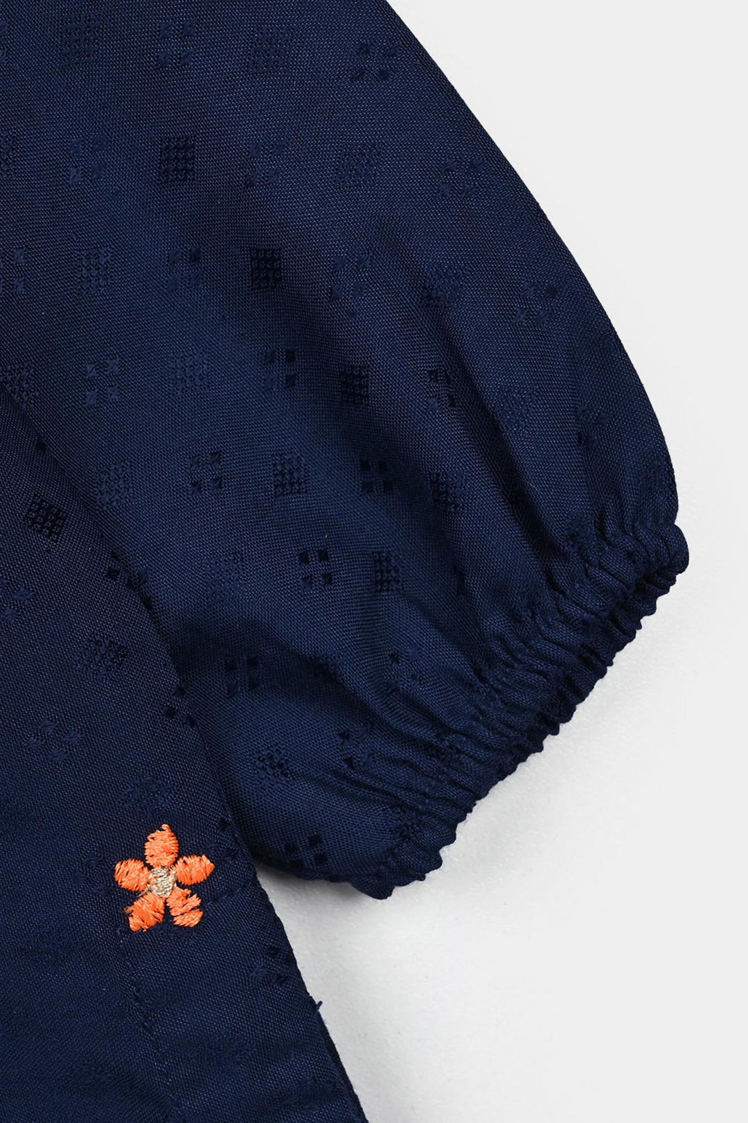 Infant Girls Jacquard Emb 2Pcs Adorable - Navy Blue