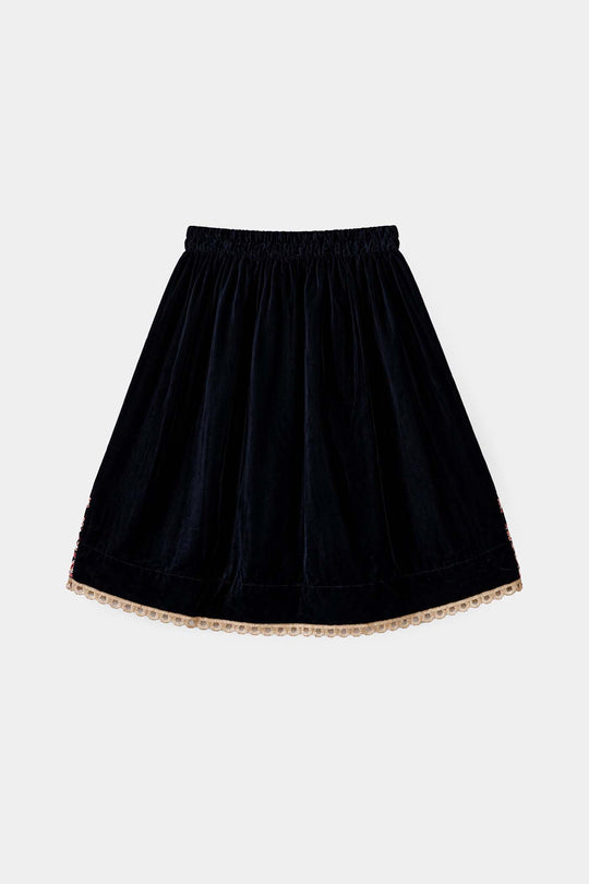 Infant Girls Velvet 3Pcs Libaas-Navy Blue