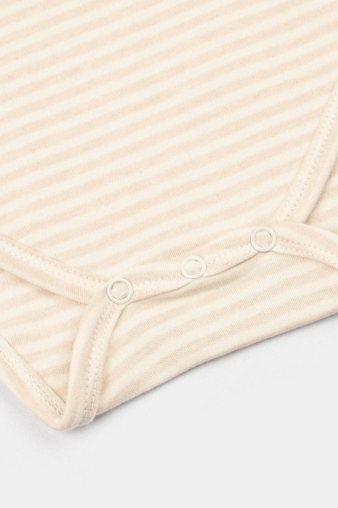 Infant Unisex Yarn Dyed Basic Romper Baby Club-Off.White