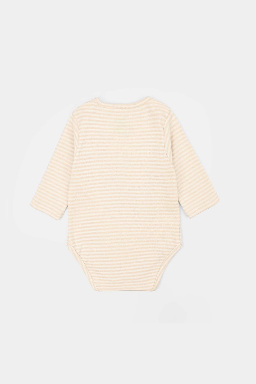 Infant Unisex Yarn Dyed Basic Romper Baby Club-Off.White