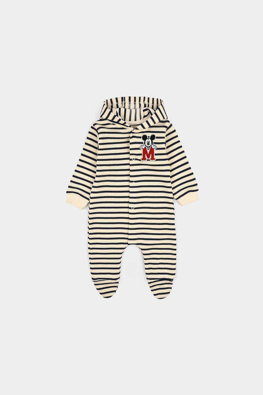 Infant Boys Yarn Dyed Rib Knitted Romper- Stripes