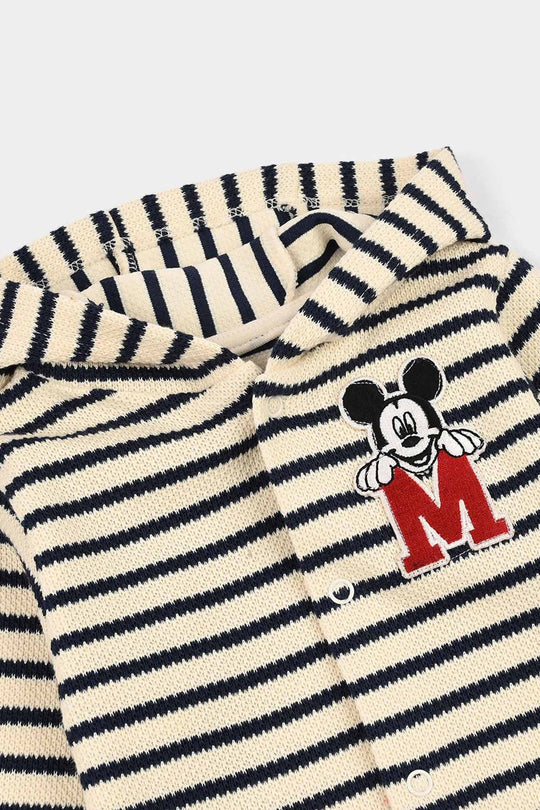 Infant Boys Yarn Dyed Rib Knitted Romper- Stripes