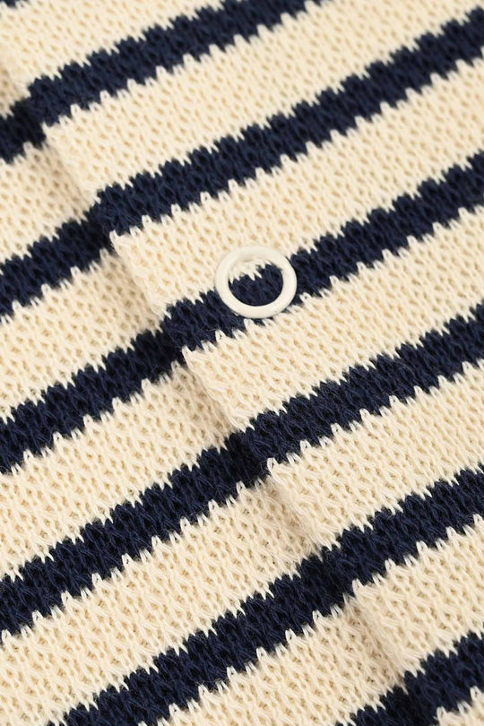 Infant Boys Yarn Dyed Rib Knitted Romper- Stripes
