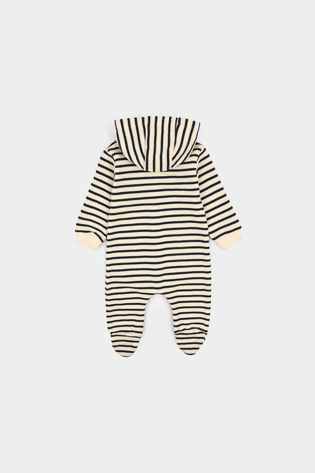 Infant Boys Yarn Dyed Rib Knitted Romper- Stripes