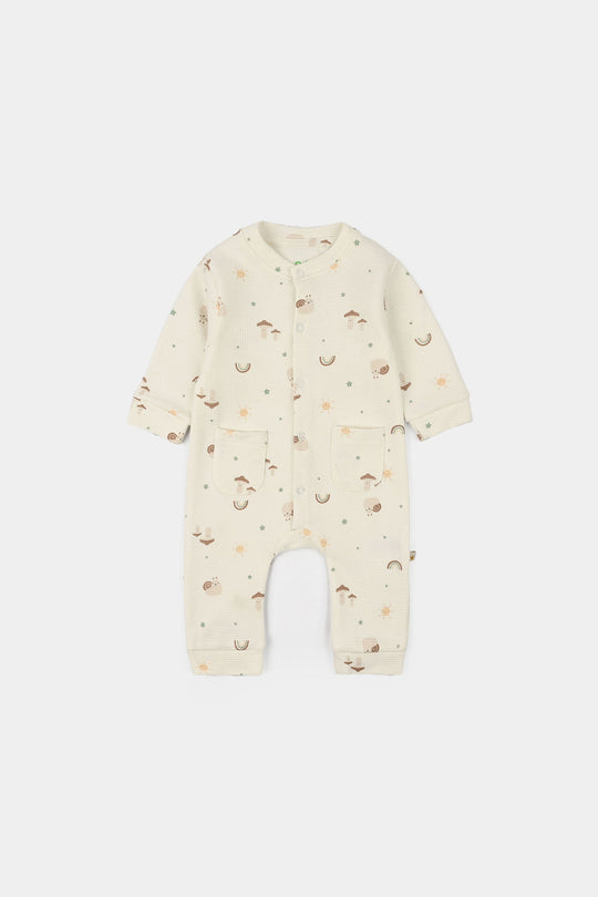 Infant Boys Yarn dyed rib Knitted Romper Little Sunshine-OFF-White