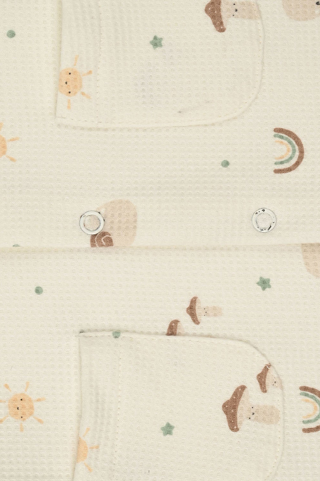 Infant Boys Yarn dyed rib Knitted Romper Little Sunshine-OFF-White