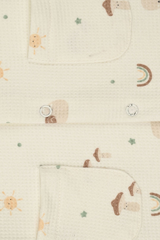 Infant Boys Yarn dyed rib Knitted Romper Little Sunshine-OFF-White