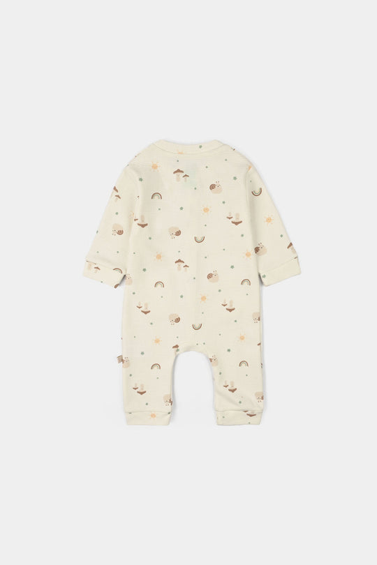 Infant Boys Yarn dyed rib Knitted Romper Little Sunshine-OFF-White