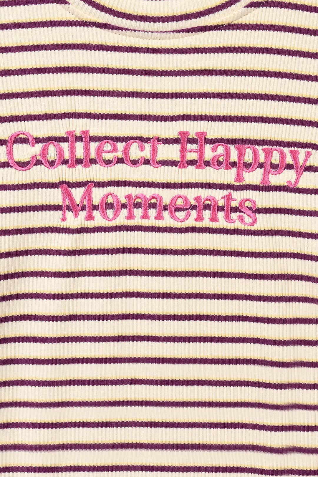 Girls Rib T-Shirt collect happy moment - Brown Stripes