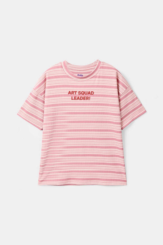 Girls Rib T-Shirt Art Squad - Pink