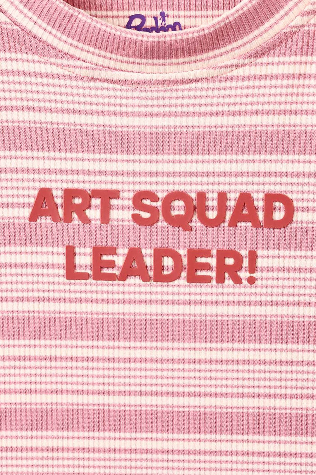 Girls Rib T-Shirt Art Squad - Pink