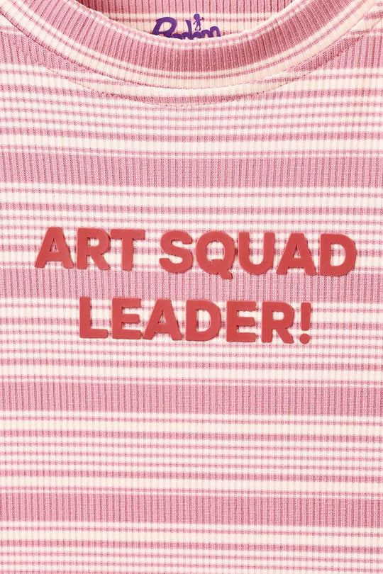 Girls Rib T-Shirt Art Squad - Pink