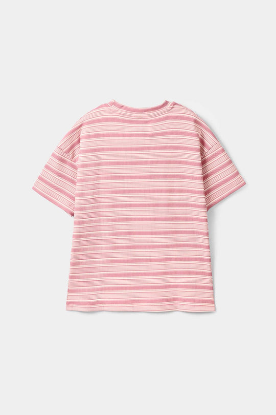 Girls Rib T-Shirt Art Squad - Pink
