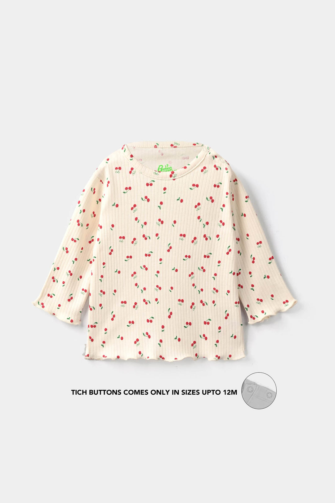 Infant Girls Rib T-Shirt Cherry-OFF-White