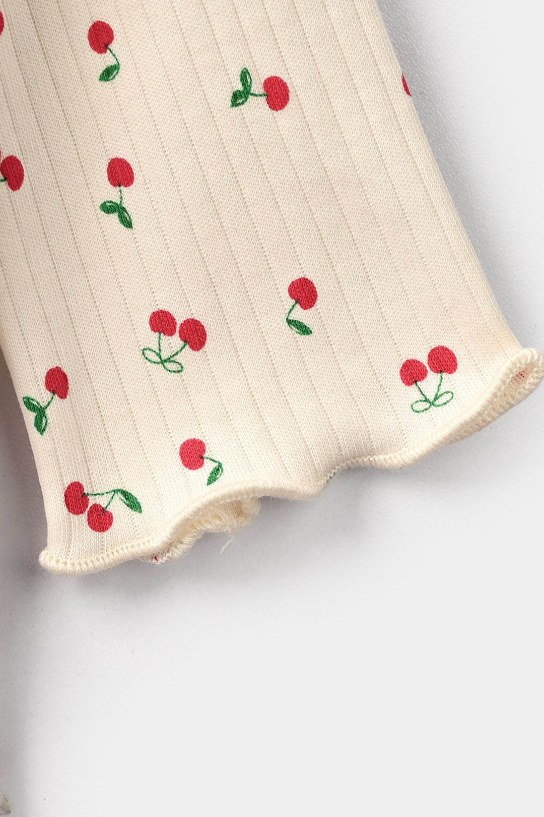 Infant Girls Rib T-Shirt Cherry-OFF-White