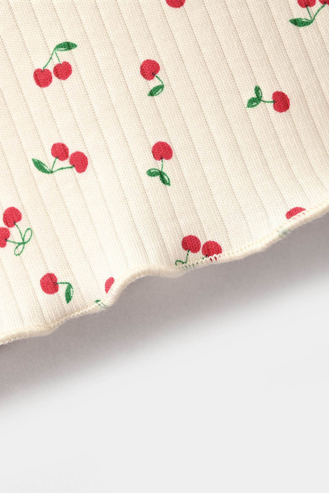 Infant Girls Rib T-Shirt Cherry-OFF-White