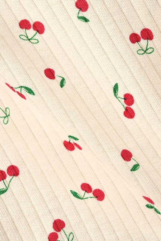 Infant Girls Rib T-Shirt Cherry-OFF-White