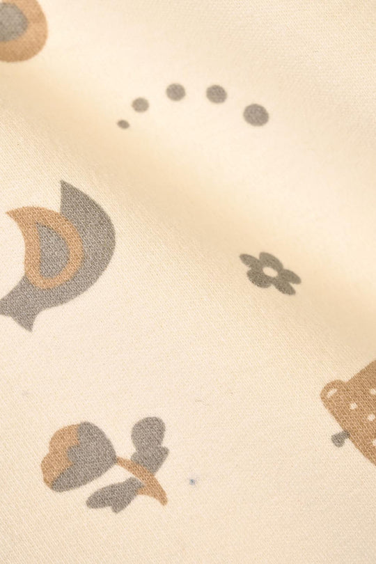 Infant Girls Interlock T-Shirt FLORAL - Cream